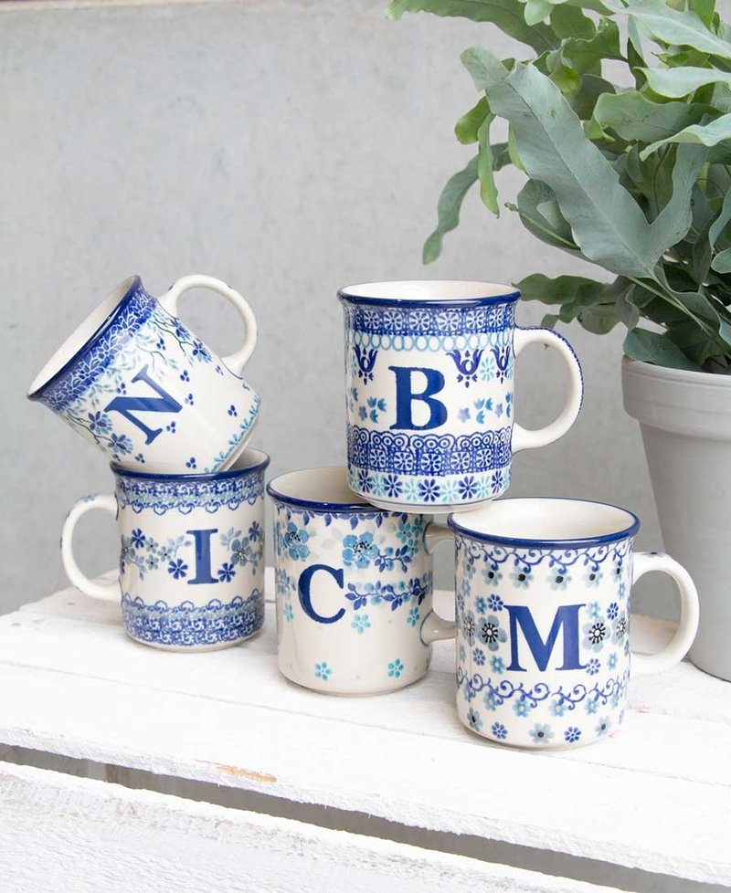 Polish pottery letter cup 280ml-25 styles in total - แก้ว - ดินเผา หลากหลายสี