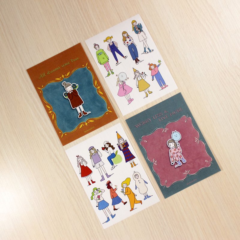 [Dami Creative X Luckyulu exclusive joint model] Postcard sticker set joint model - การ์ด/โปสการ์ด - กระดาษ 