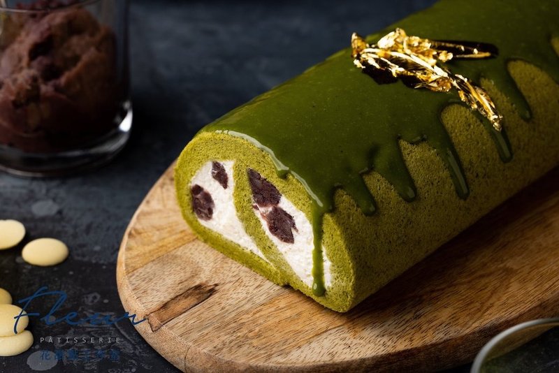 Koyamaen Matcha Red Bean Chiffon Roll - Cake & Desserts - Fresh Ingredients 