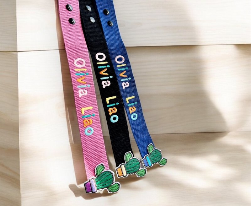 Personalized full-color name embroidered luggage streamer - cactus style - Luggage Tags - Thread 