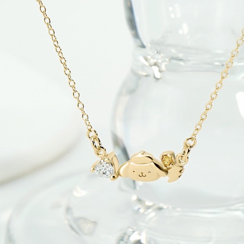 Love&Peace Series-Pompompurin Pudding Dog Pudding Dog Sterling Silver Necklace - สร้อยคอ - เงินแท้ สีทอง