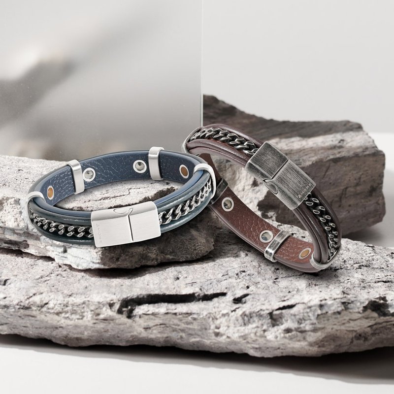 Urban Leather Healthy Germanium Bracelet (Trendy Model) - สร้อยข้อมือ - โลหะ หลากหลายสี