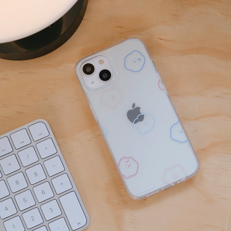 Piao Piao 喜怒哀楽、Anger、Sadnessのシンプルバージョン - iPhone 12~15用落下防止スクエアケース - スマホケース・カバー - プラスチック 透明