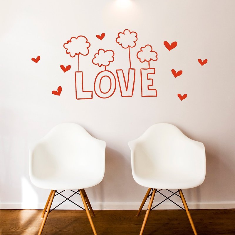 《Smart Design》創意無痕壁貼◆濃情蜜意 8色可選 - 壁貼/牆壁裝飾 - 紙 紅色