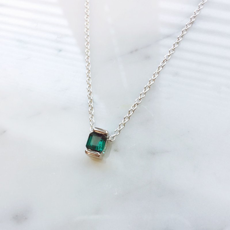 *ONLY ONE*Sinking Blue:: Sterling Silver Lake Blue Green Tourmaline Sterling Silver Necklace - Necklaces - Gemstone Blue