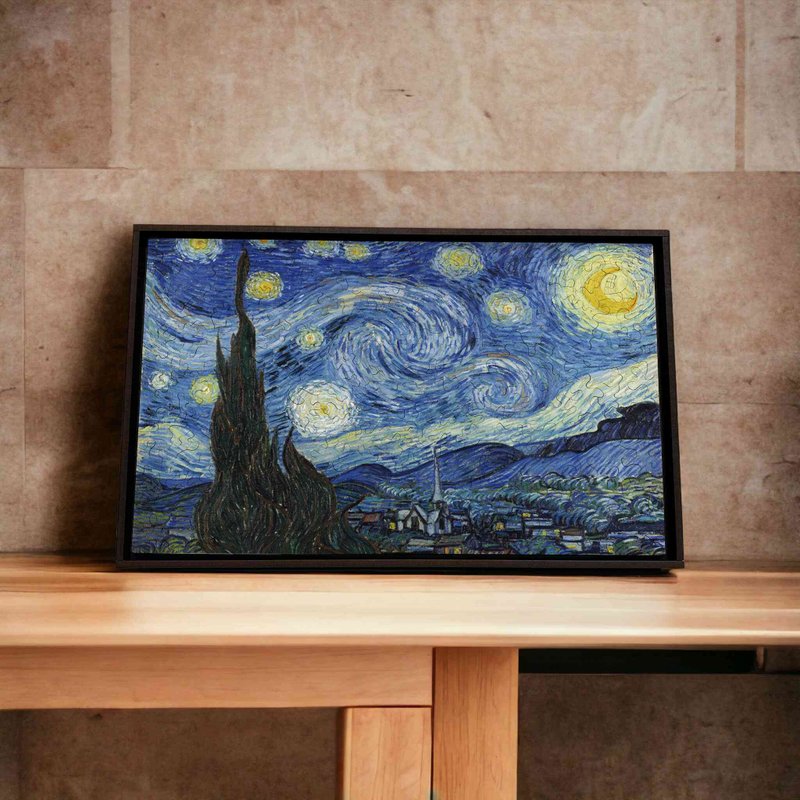 Van Gogh's famous painting - Starry Night [Gecko Puzzle] - Items for Display - Wood Blue