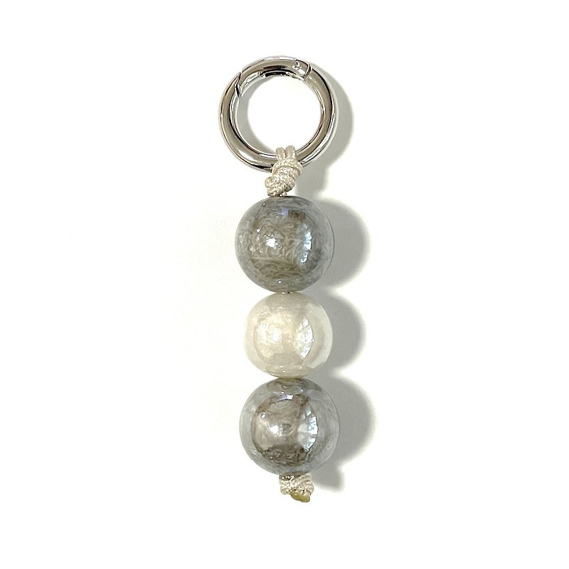 gloosy marble keyring - Keychains - Other Materials White