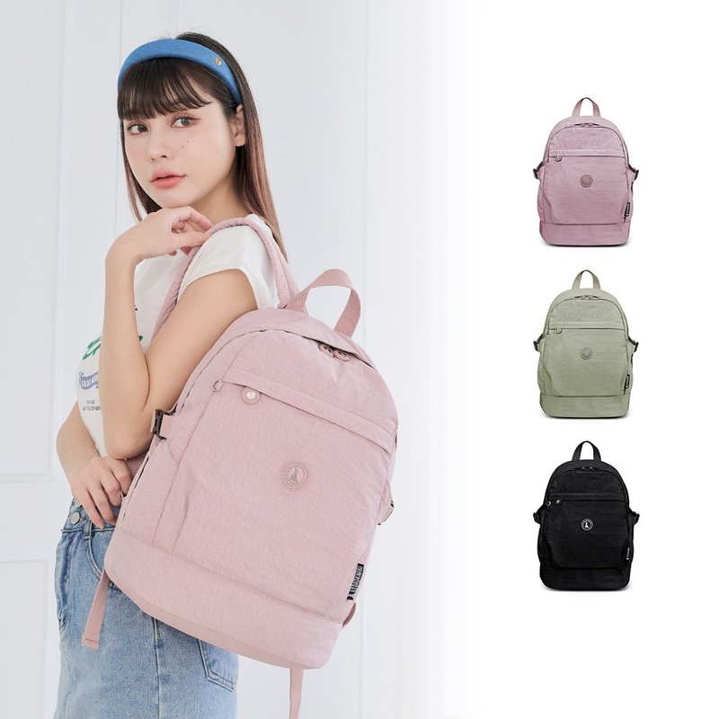 [Simple and lightweight] Honey Diary - light travel style backpack with slip pocket - three colors in total - Backpacks - Nylon Multicolor