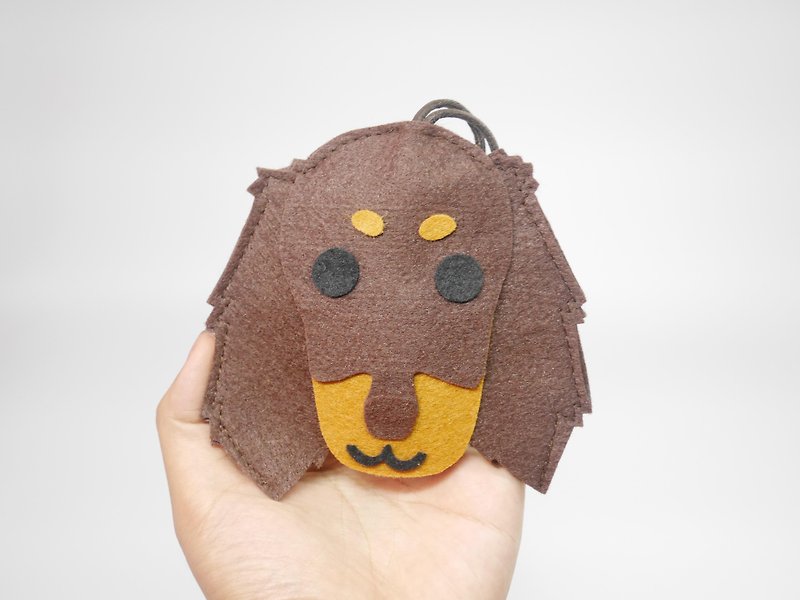 Cute animal key case-long-haired sausage (three colors in total) - ที่ห้อยกุญแจ - เส้นใยสังเคราะห์ สีนำ้ตาล