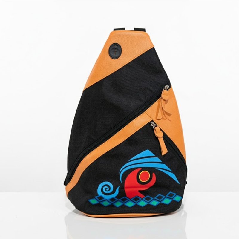 山海旅人斜肩背包 | 原民圖騰設計 × 輕巧隨行 - 側背包/斜背包 - 人造皮革 