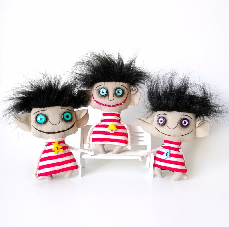 Handmade Art Dolls: Creepy Voodoo, Funny. Shop Our Collection of Textile Doll. - ตุ๊กตา - ผ้าฝ้าย/ผ้าลินิน หลากหลายสี