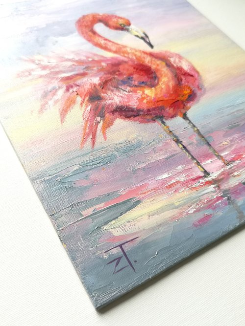 Flamingo Painting Original oil painting on canvas 30x25 cm