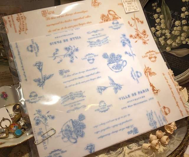 Little Alice Blue - beautiful patterned butter paper / wrapping