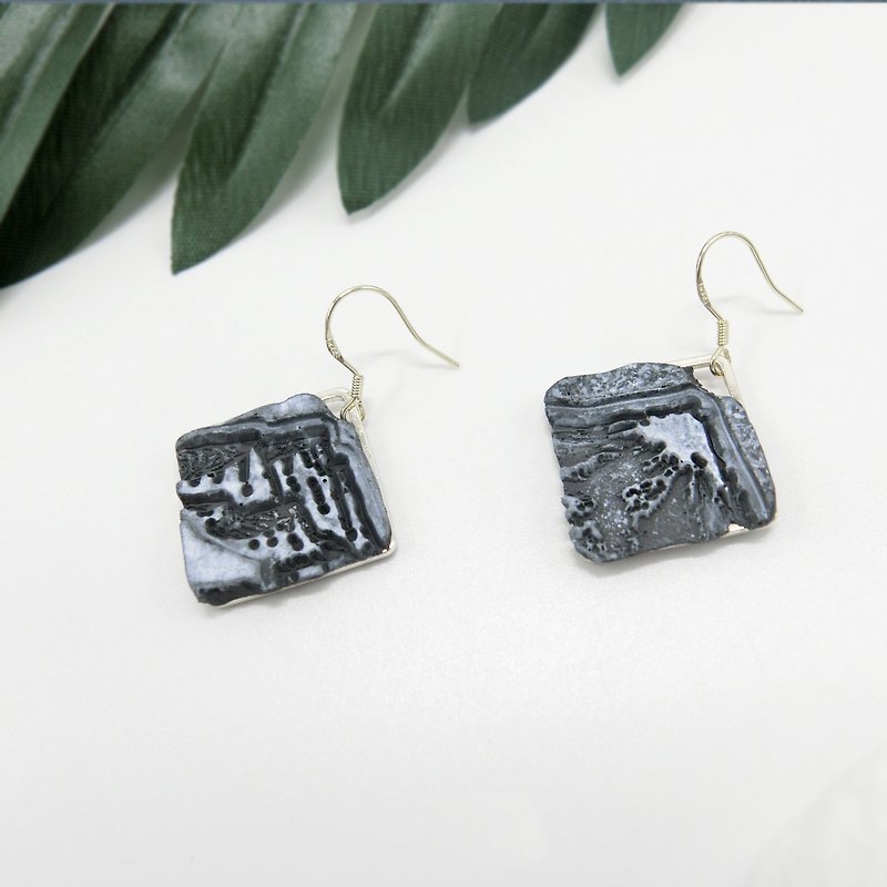 Coast Mountains series - Mountains Earrings - Earrings & Clip-ons - Cement Blue