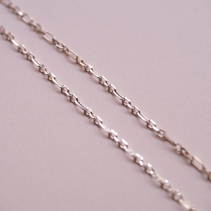 Square angular size chain sterling silver chain 2.4mm 16 inches 18 inches - Necklaces - Silver Silver