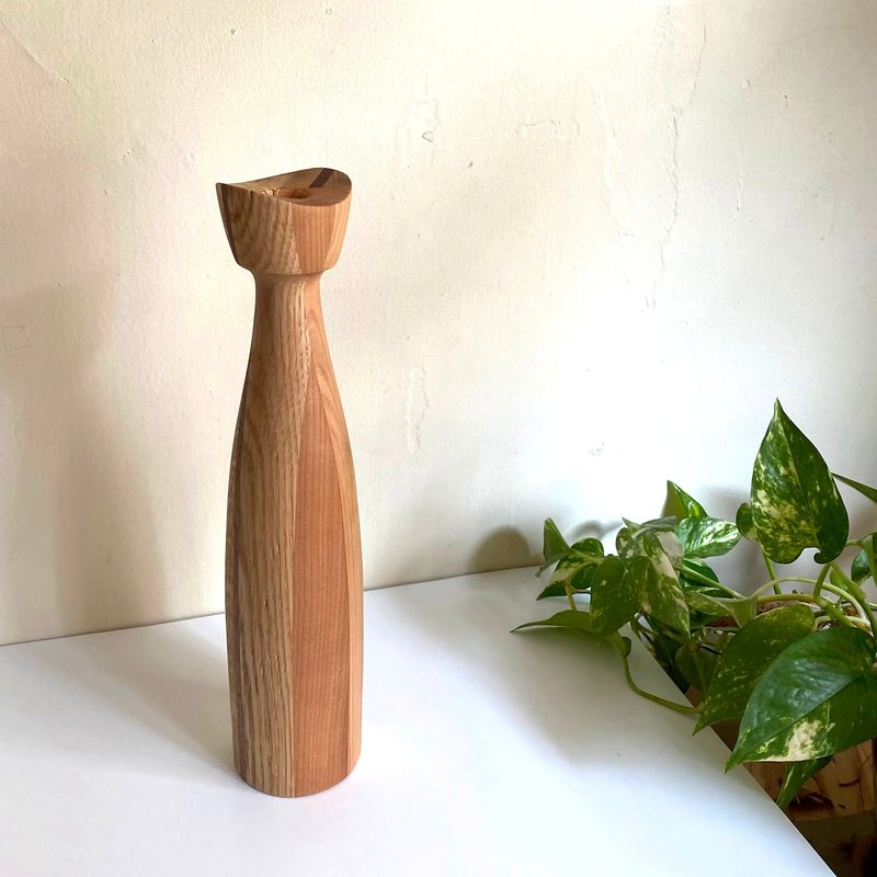 寄せ木の一輪挿し　mosaic bud vase - 花瓶/花器 - 木頭 