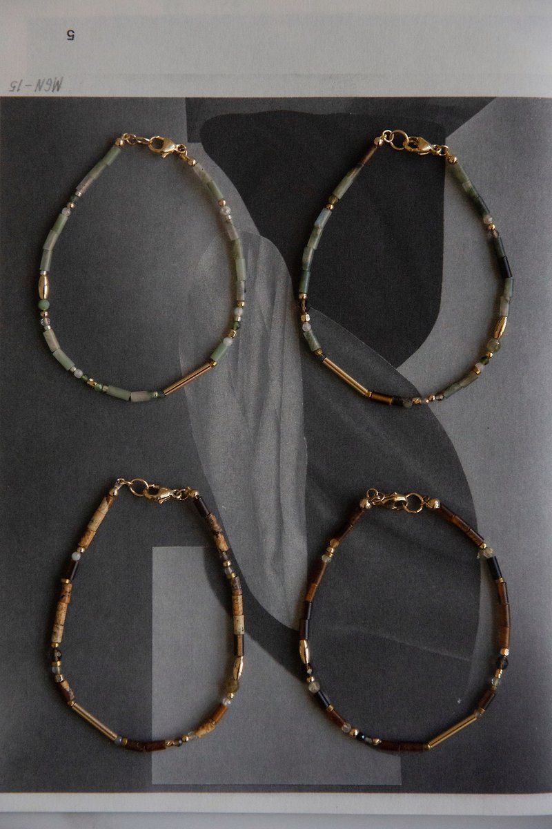 ORE - Dainty Bracelet – 水晶瑪瑙礦石 – 五色美製注金細手鍊 - 手鍊/手鐲 - 半寶石 多色