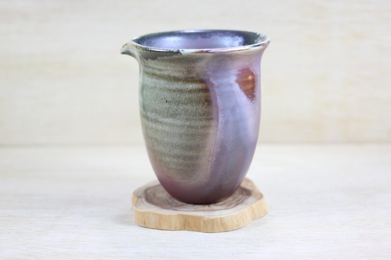 【台湾製】有名なイェ・ミンシャンによる手作りの薪焚き天然落下グレー手作り茶海正義カップ - 急須・ティーカップ - 陶器 