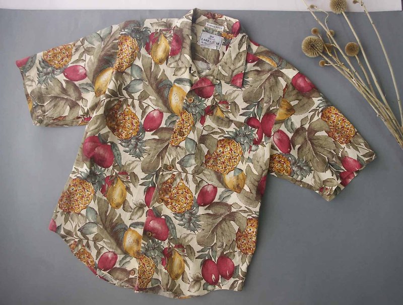 Treasure hunt - hawaii summer cotton flowers printed shirt - Women's Shirts - Cotton & Hemp Multicolor