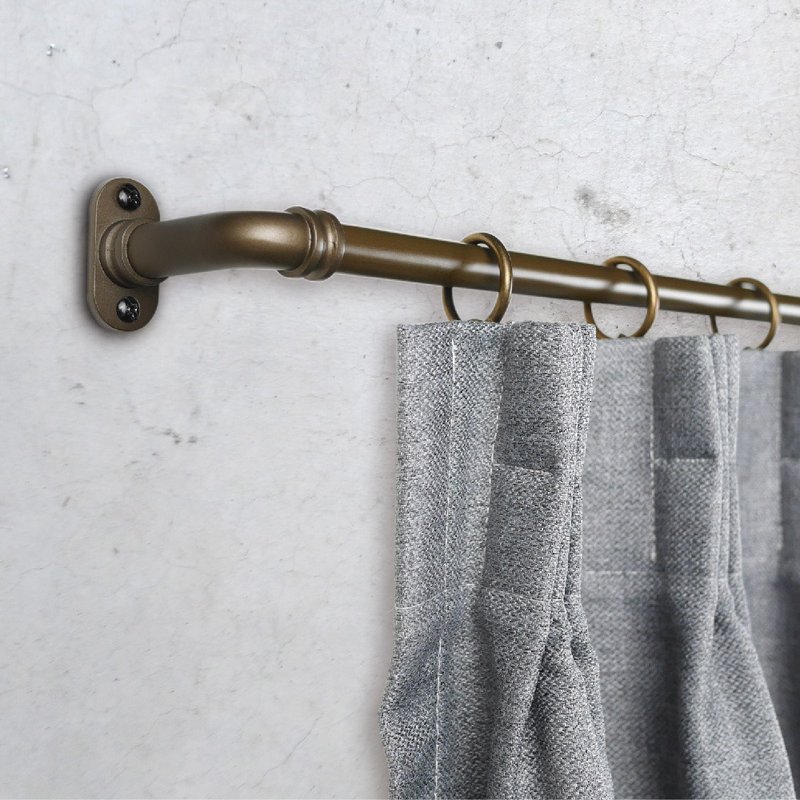 Home Desyne│MIT│15.7mm│Retro Industrial│Telescopic Curtain Rod│4 Colors│2 Sizes - Doorway Curtains & Door Signs - Other Metals Gold