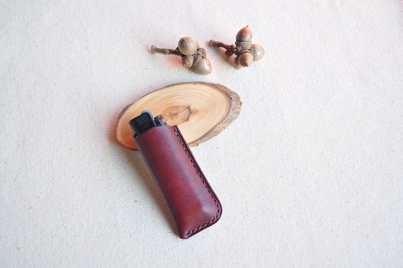 Lighter Leather Case - Claret Red - Other - Genuine Leather 