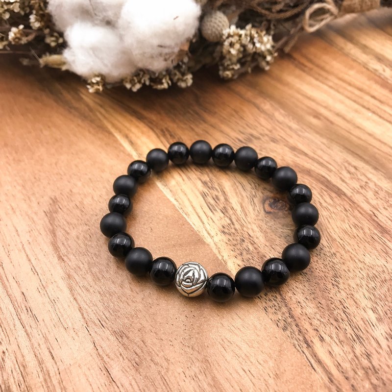 BlackRose Black Onyx Matte | Natural Stone Bracelet - Bracelets - Gemstone Black