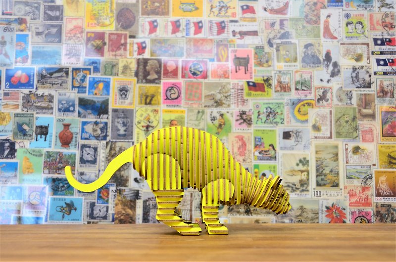 THANK YOU CAT Cat Series 3D Handmade DIY Home Decoration Yellow - ของวางตกแต่ง - กระดาษ สีเหลือง