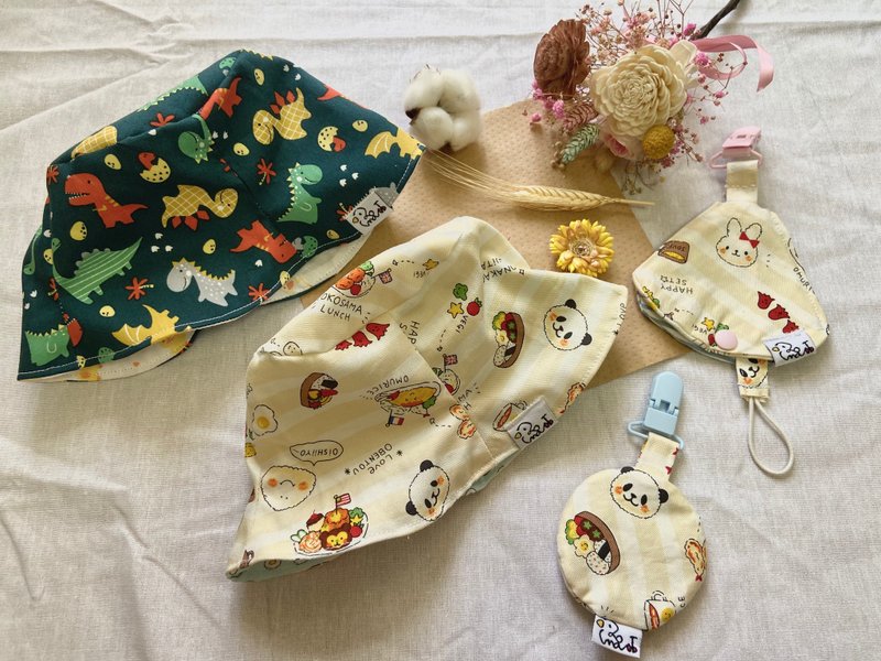 恐龍草原漫步  手作親子帽 漁夫帽 - 嬰兒帽子/髮帶 - 棉．麻 