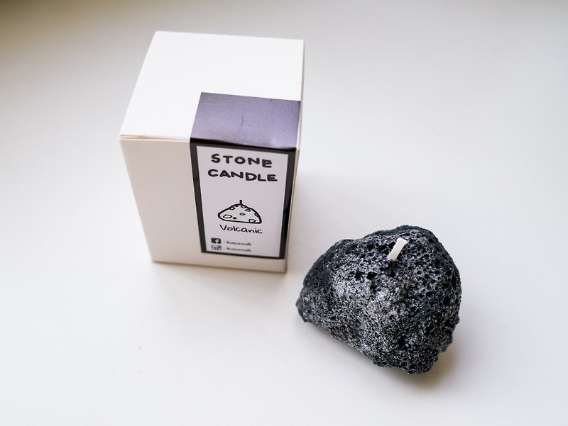 キャンドル、石、溶岩、ユーカリの香りスペアミント - キャンドル・燭台 - 蝋 ブラック