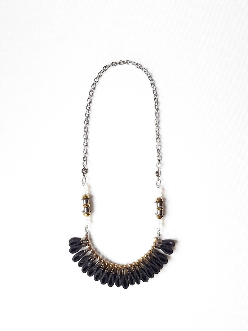 BRIENNA Stack Smock Necklace //NOIR - Necklaces - Other Materials 