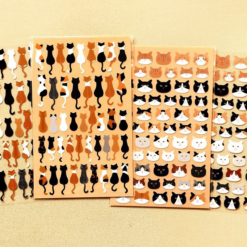 Cat Back Stickers / Cat Face Stickers (2 Pieces Set) - สติกเกอร์ - วัสดุอื่นๆ สีส้ม