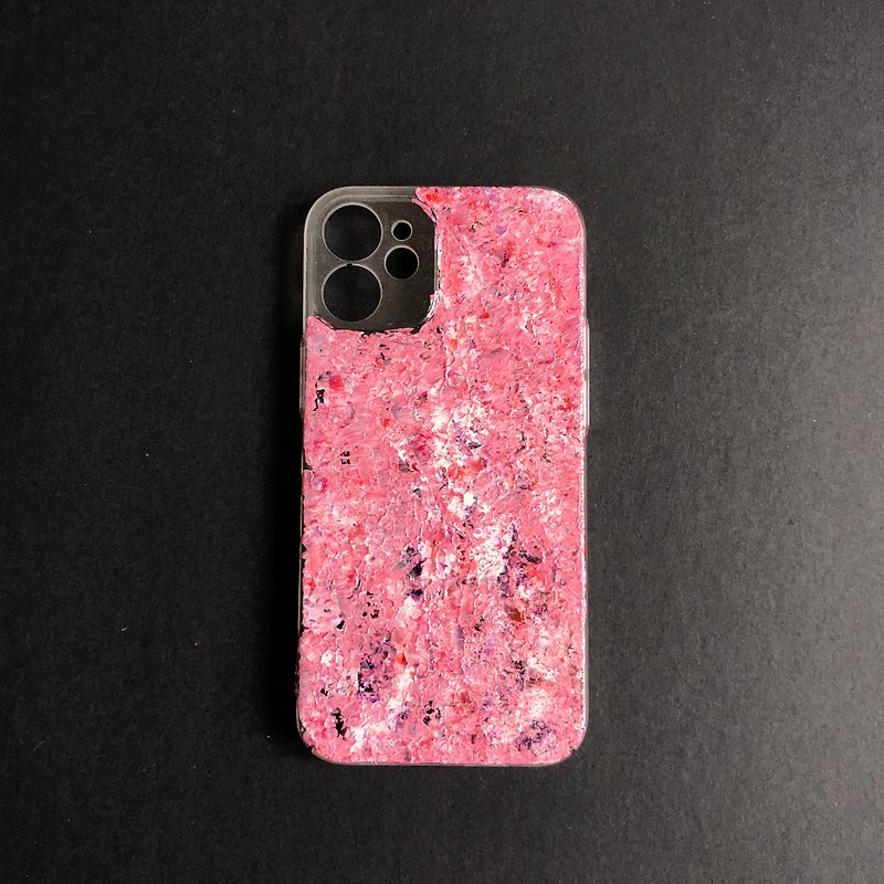 Acrylic Hand Paint Phone Case | iPhone 12 Mini | Sakura - Other - Acrylic Pink