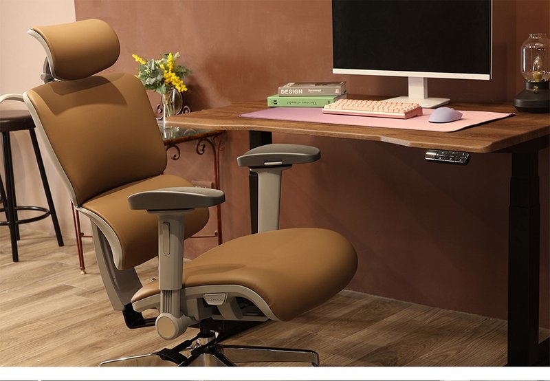 irocks T07 EVO Ergonomic Chair-Water Shield Leather-Sandstone Brown - Chairs & Sofas - Other Materials 