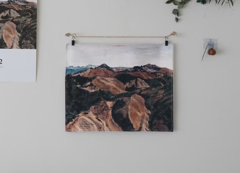 Taiwan Alpine Cloth - North Central Mountain Range - Posters - Cotton & Hemp Brown