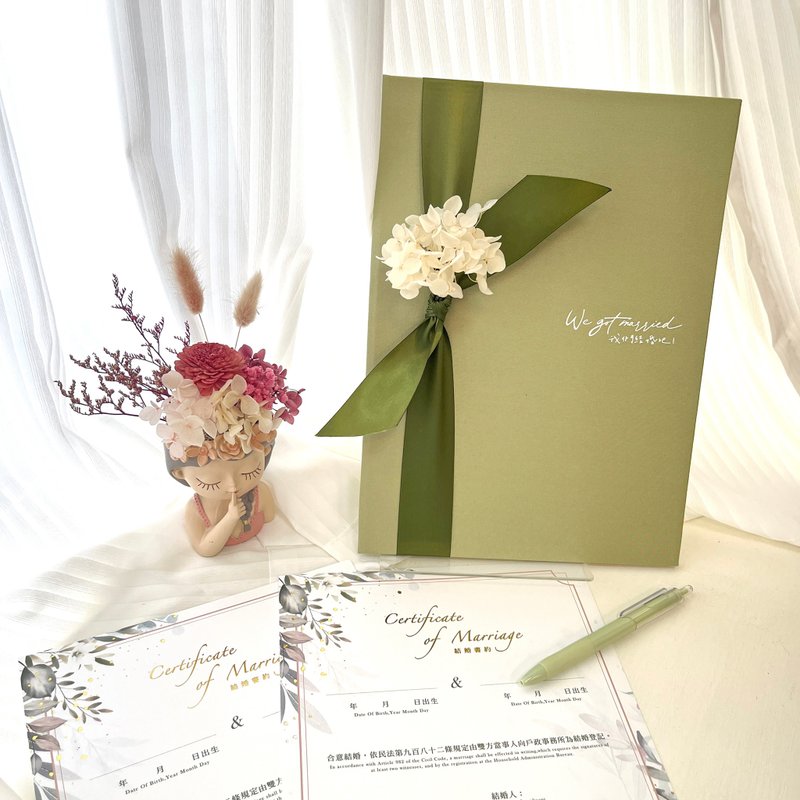 Preserved flower wedding contract set│Available at household registration offices│Love poems of the forest│Wedding contract - Marriage Contracts - Other Materials 