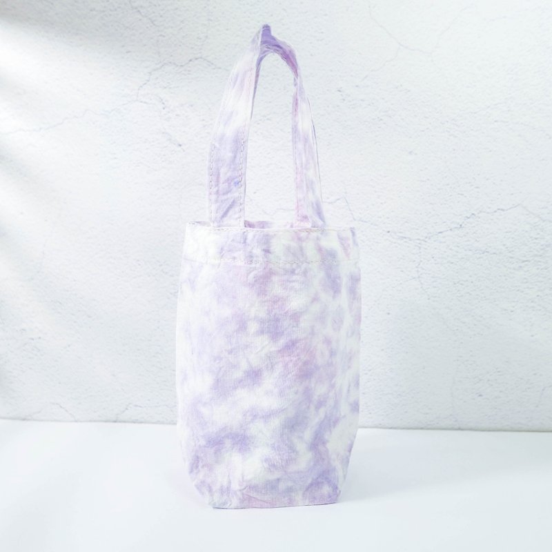 : 淡紫: 飲料提袋 環保袋 手提袋 杯套 手染 渲染 染色 - 杯袋/飲料提袋 - 棉．麻 紫色