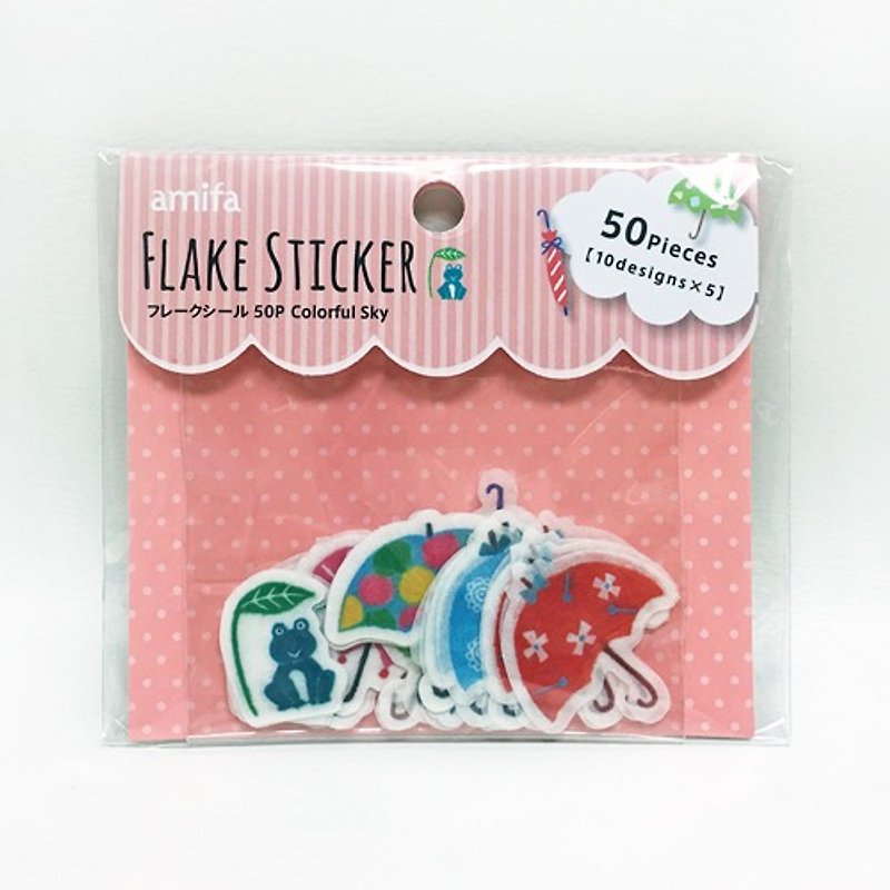 amifa shape sticker pack [color Sky - Umbrella (36510)] - สติกเกอร์ - กระดาษ หลากหลายสี