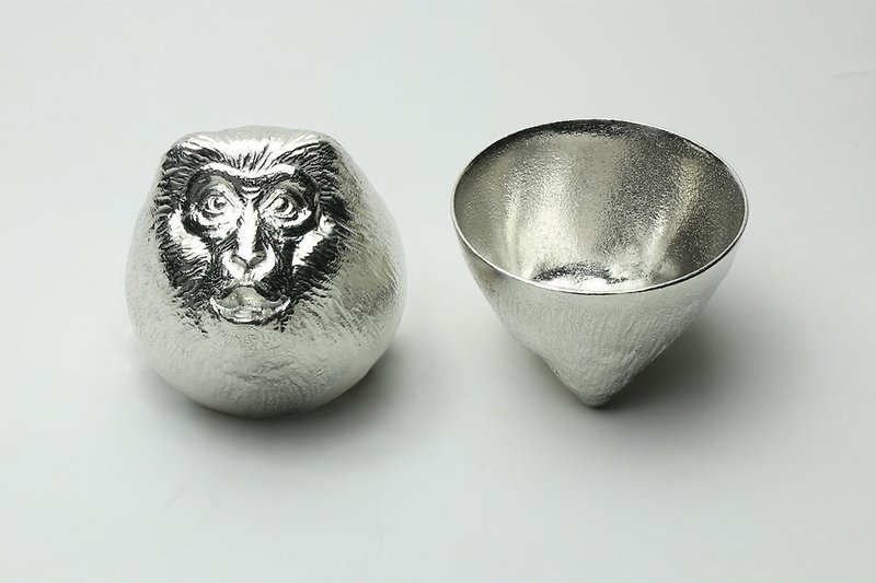Sake Cup - Oriental Zodiac Monkey - Bar Glasses & Drinkware - Other Metals Silver