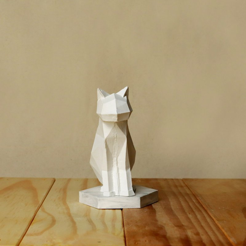 Three-dimensional geometric cat diffuser stone hand-made fine work - the first choice for gift giving - Fragrances - Other Materials White