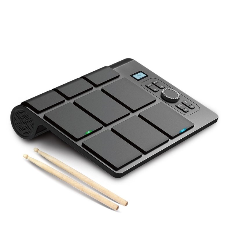 【KONIX】 力度感應電子鼓 行動爵士鼓組 攜帶型電子鼓 - 吉他/樂器 - 塑膠 黑色