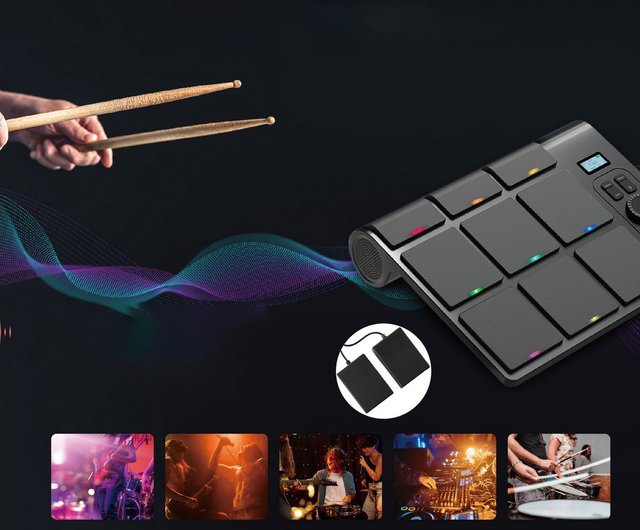 KONIX】 強弱感知機能付き電子ドラム ポータブルドラムセット