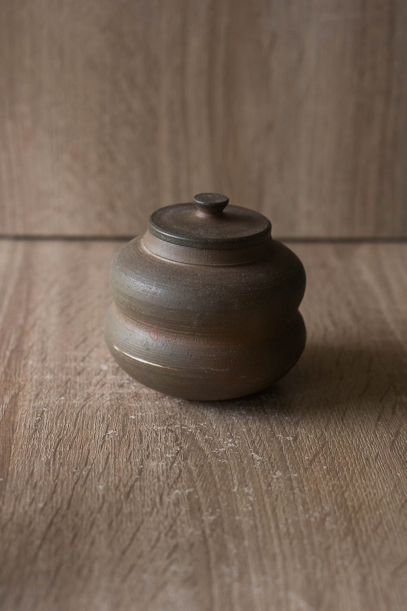 Wood fired tea caddy - Teapots & Teacups - Pottery Brown