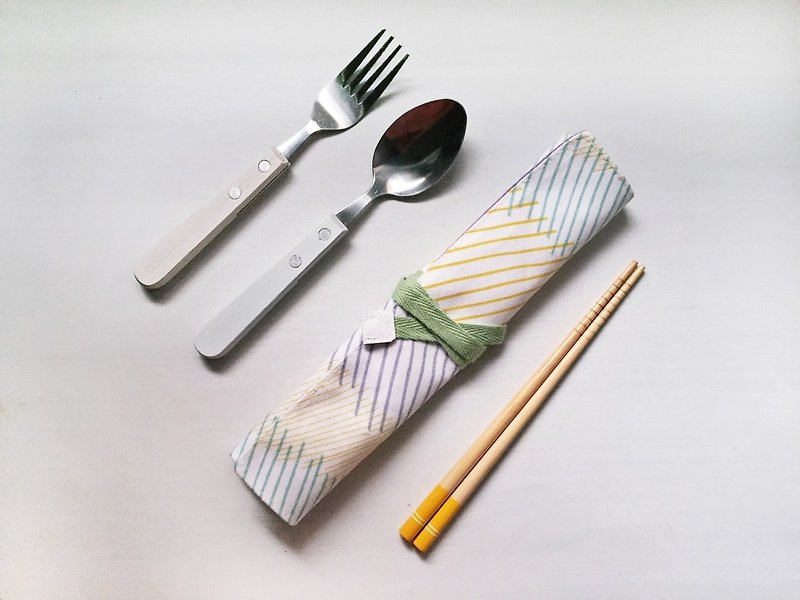 hairmo color line eco-friendly chopsticks set/tableware bag/pen bag - Chopsticks - Cotton & Hemp Pink