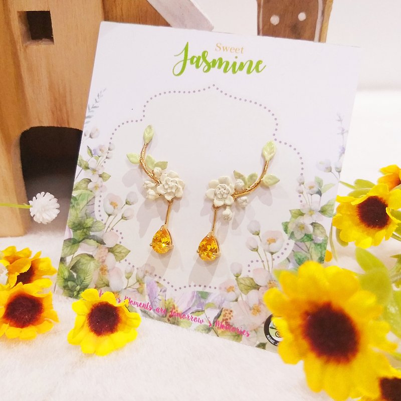ํYellow Thai Jasmine Earring