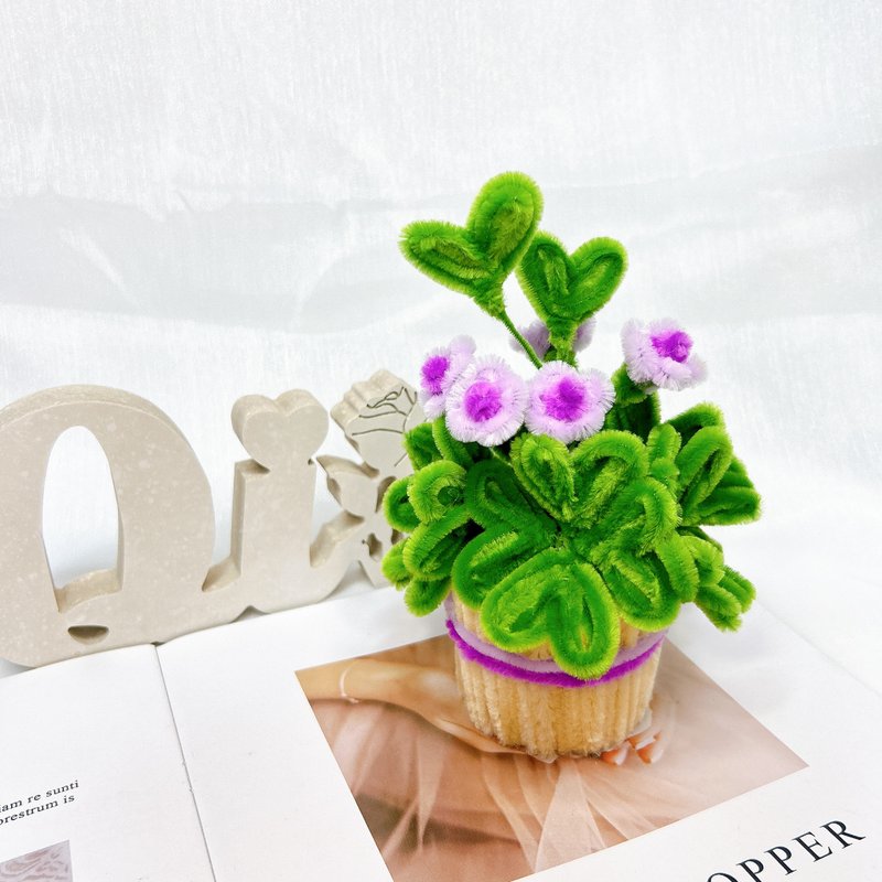 【手工訂製】幸運草毛根盆栽【幸福滿滿】 - 擺飾/家飾品 - 其他材質 