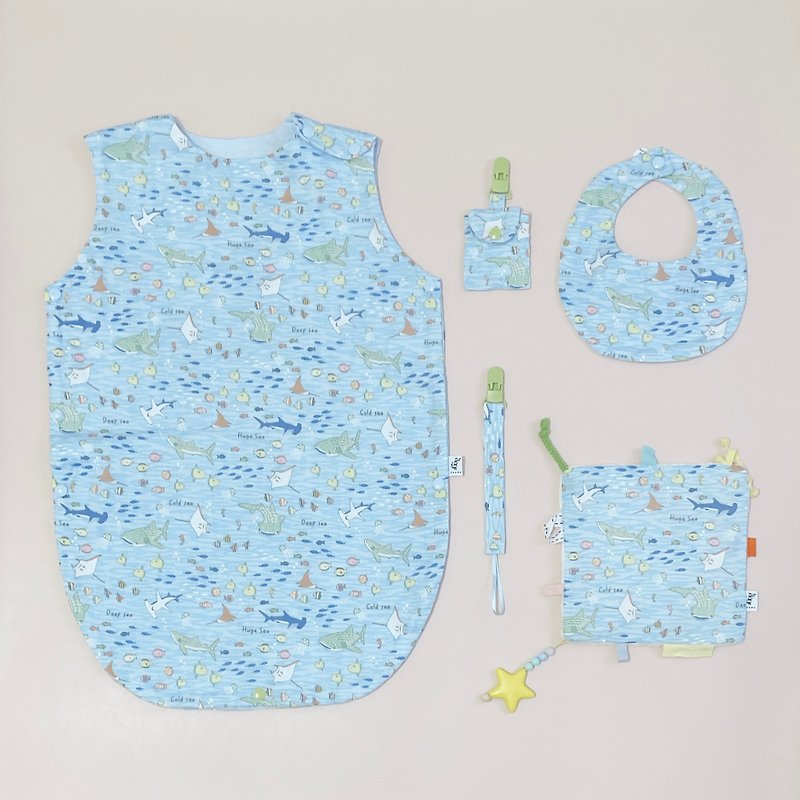 Newborn set of 5 - under the sea - Baby Gift Sets - Cotton & Hemp Blue