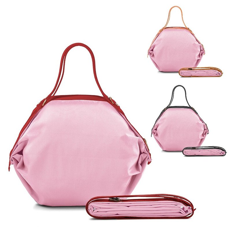 【POPCORN】義大利空氣折疊/蜜桃粉紫 POP 58 - 側背包/斜孭袋 - 其他材質 粉紅色