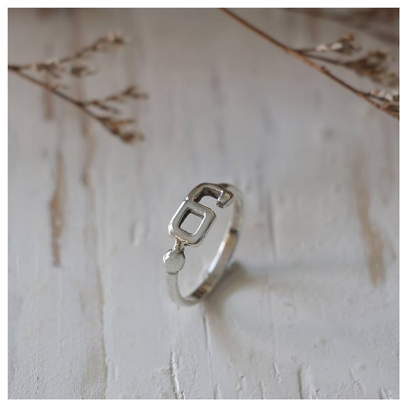 Number 6 six Minimal ring Smooth handmade lady women Girl silver thin modern  - General Rings - Other Metals Silver