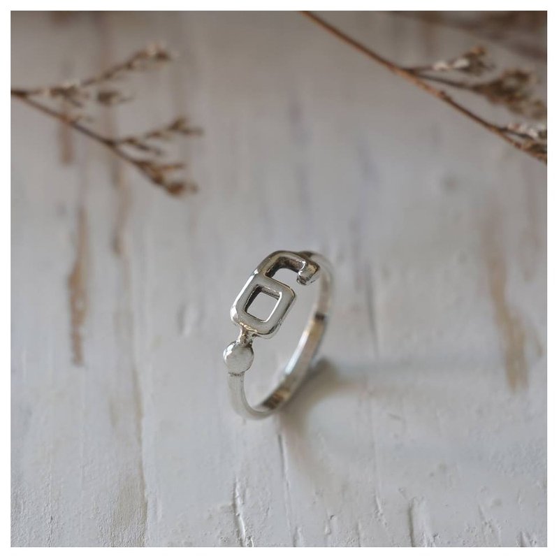 Number 6 six Minimal ring Smooth handmade lady women Girl silver thin modern  - General Rings - Other Metals Silver