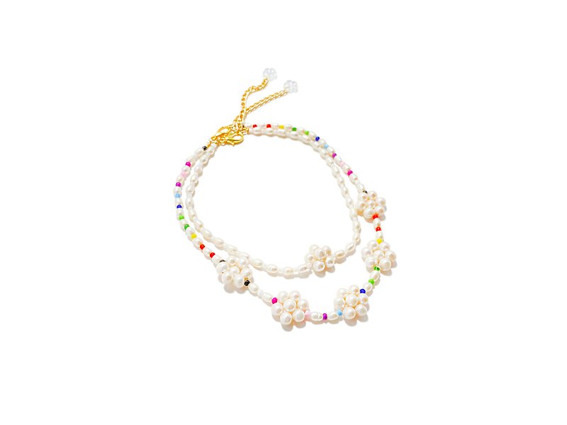 Water pearls fava necklace set